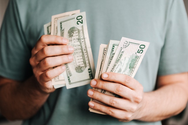 A man counting money